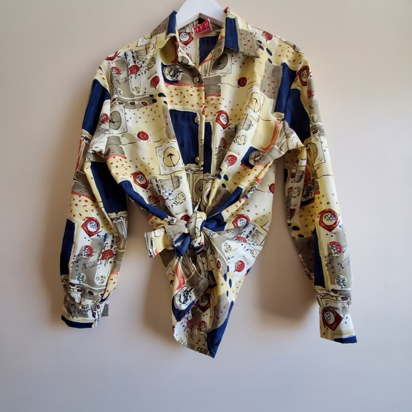 Vintage Printed Pattern Shirt - Large - Picture 2 of 6